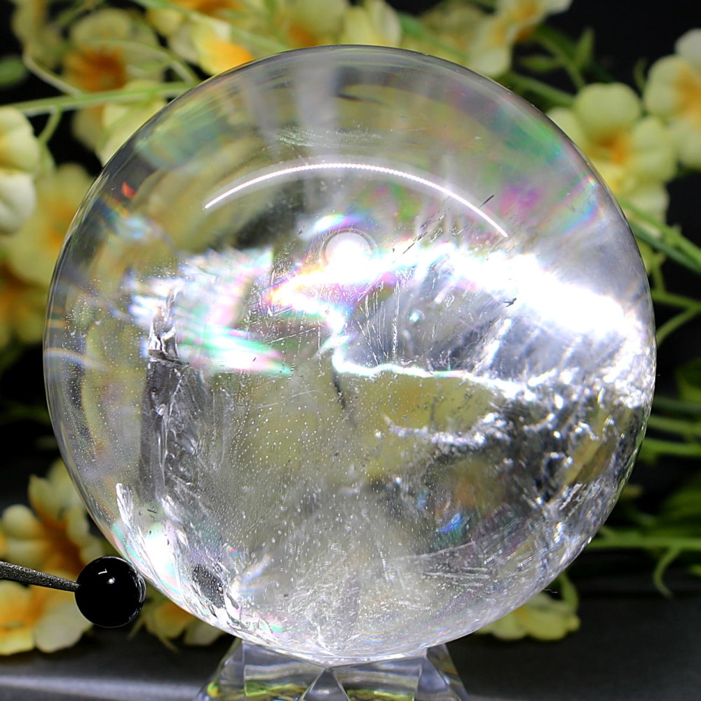 ブラジル産]レインボー水晶玉/アイリスクォーツスフィア（丸玉直径約