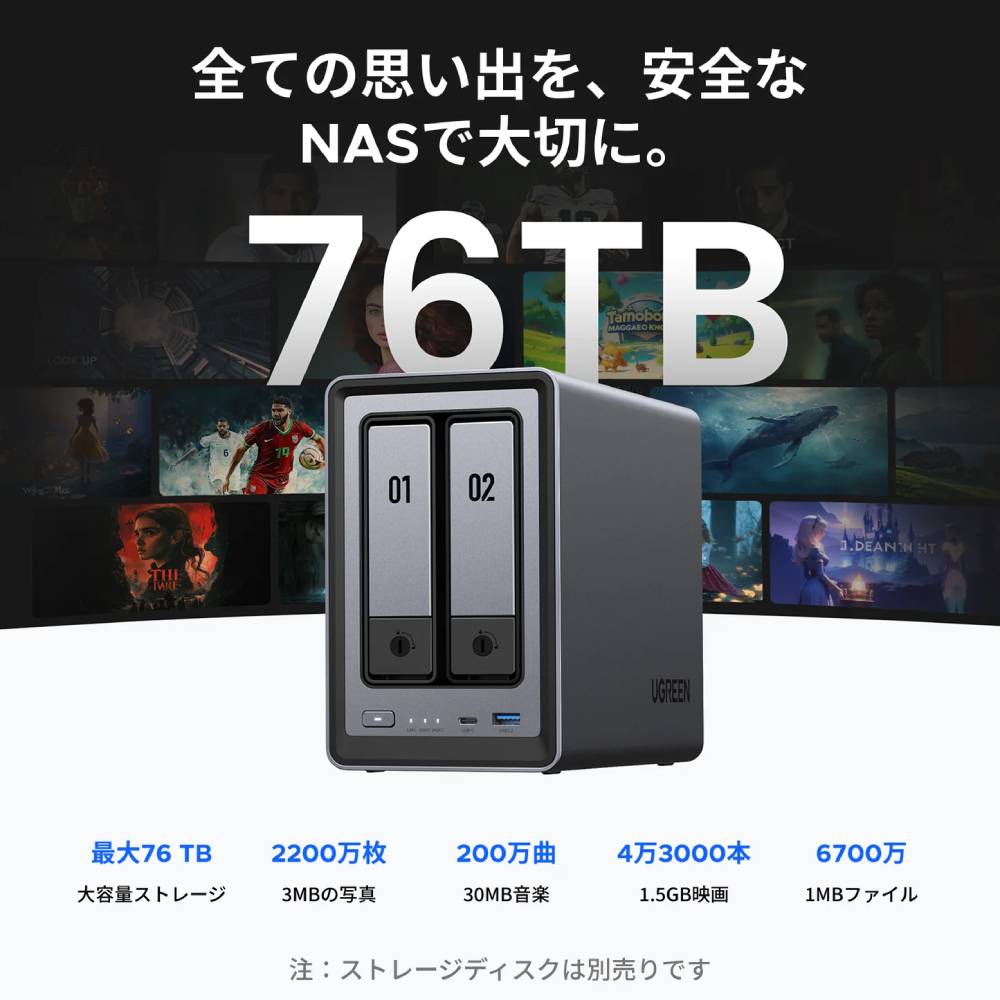 UGREEN NASync DXP2800｜2ベイ NAS 最大76TB対応 – ICHIBAKAN