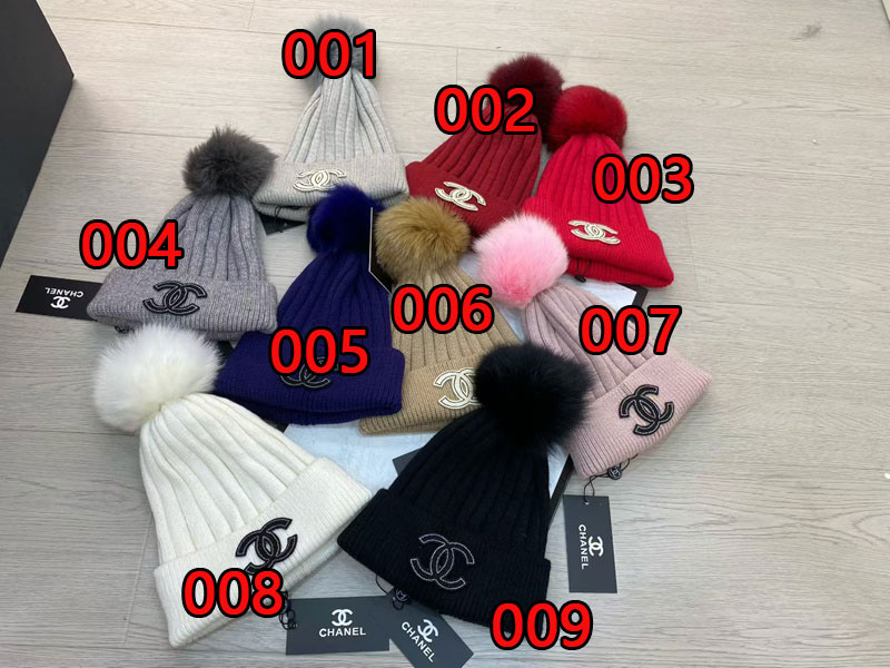Chanel ニット帽 レディース 冬 ポンポン付き 厚手 裏起毛 保温 防風