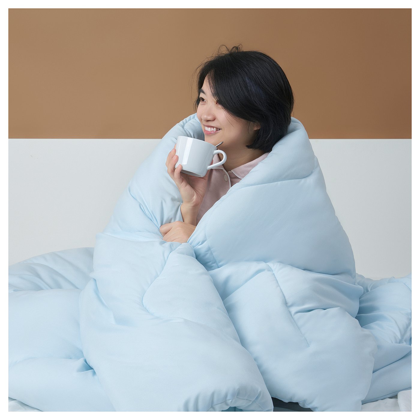 BRUKSVARA ブルクスヴァーラ 掛け布団 やや厚手, ライトブルー