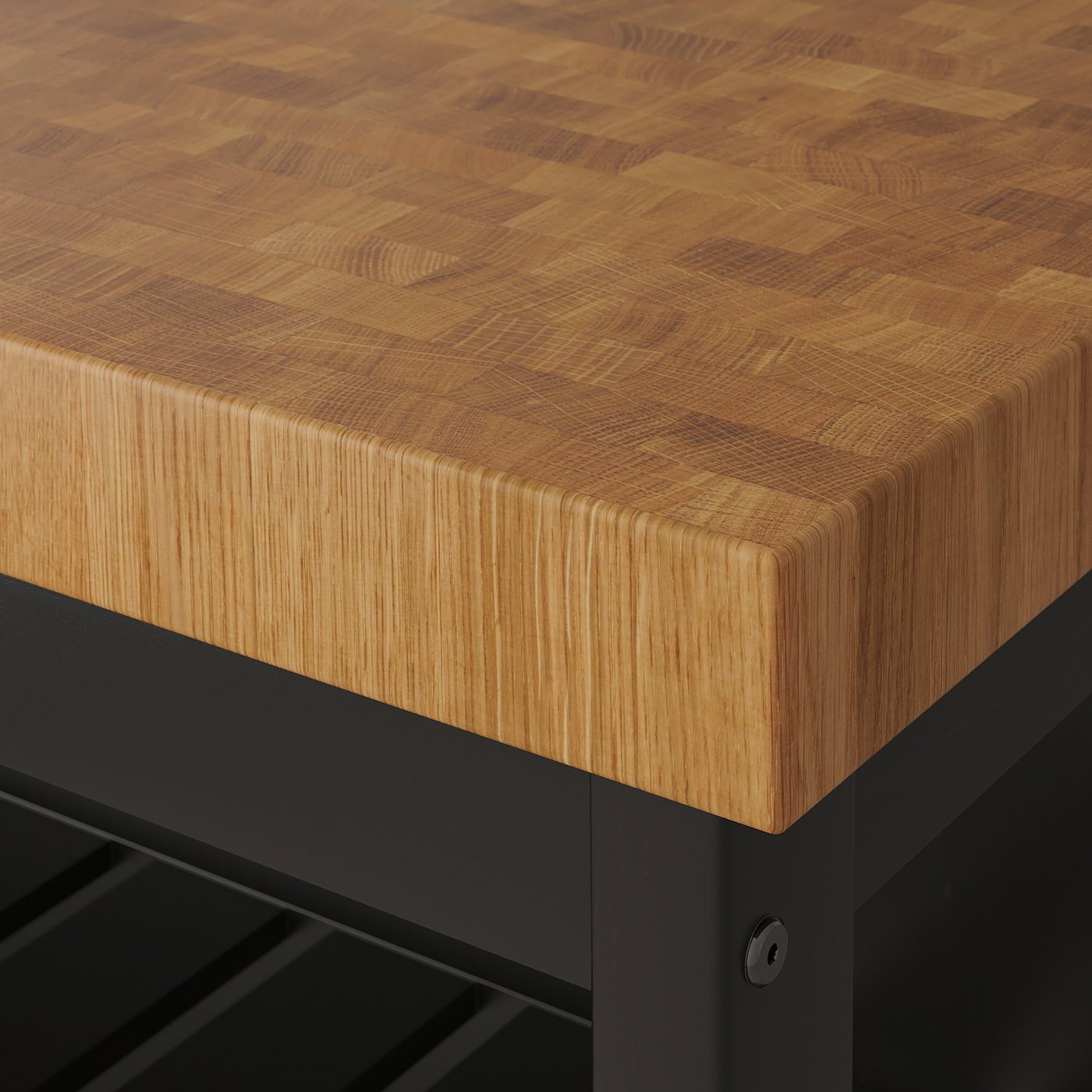 VADHOLMA ヴァドホルマ アイランドキッチン, ブラック/オーク