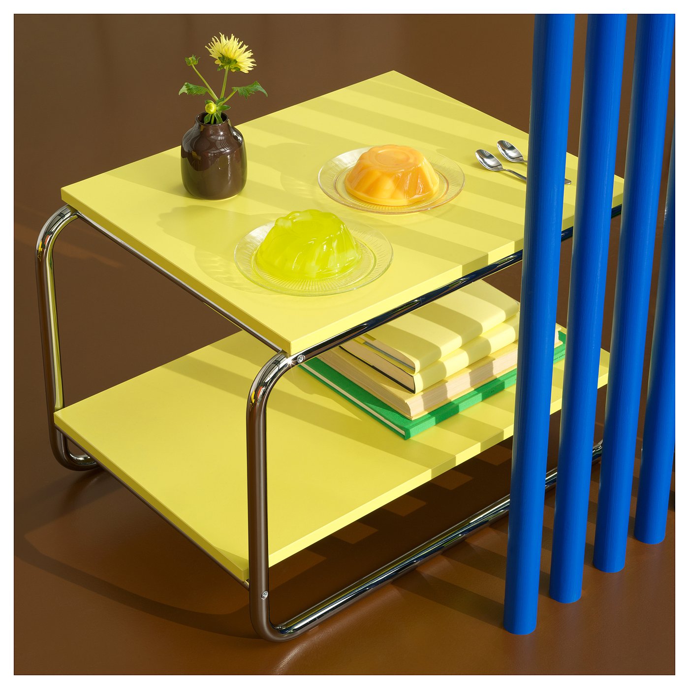 BAGGBODA side table, light yellow, 28x195/8