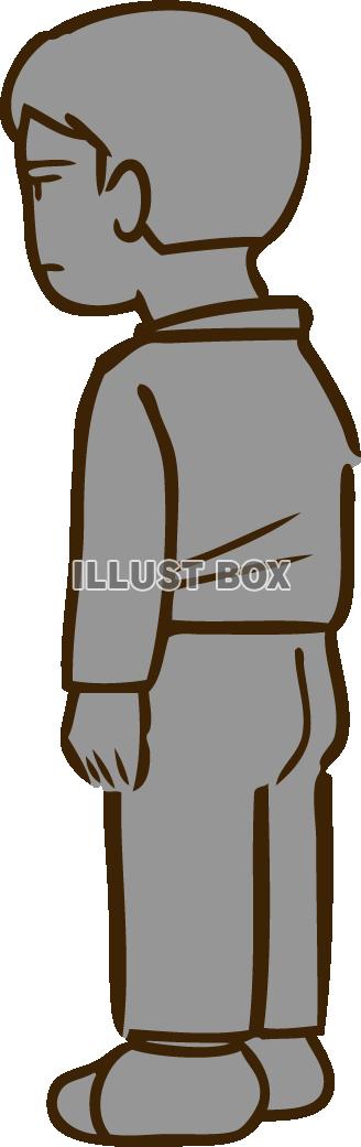 孤独な人02：イラスト無料