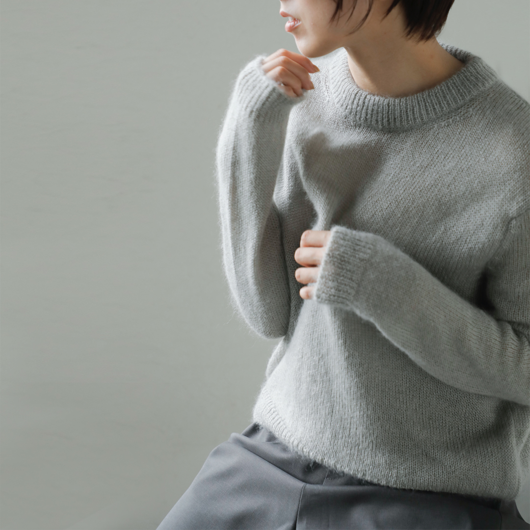 evam eva エヴァムエヴァ モヘア シルク ニット プルオーバー e243k195