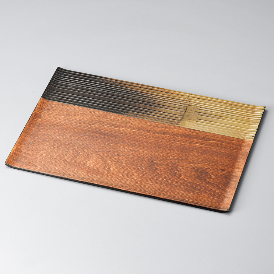 漆膳 錫銀彩/錫金彩 木製 漆塗り ランチョンマット・折敷 12-08704