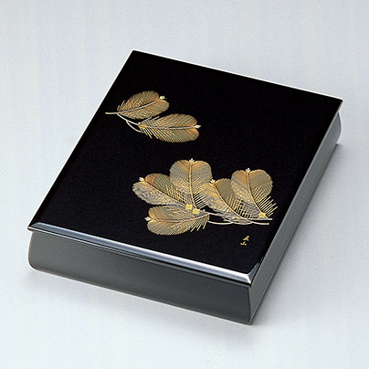 文庫 沈金松 黒 A4サイズ 木製 文箱 12-13206 漆器の井助