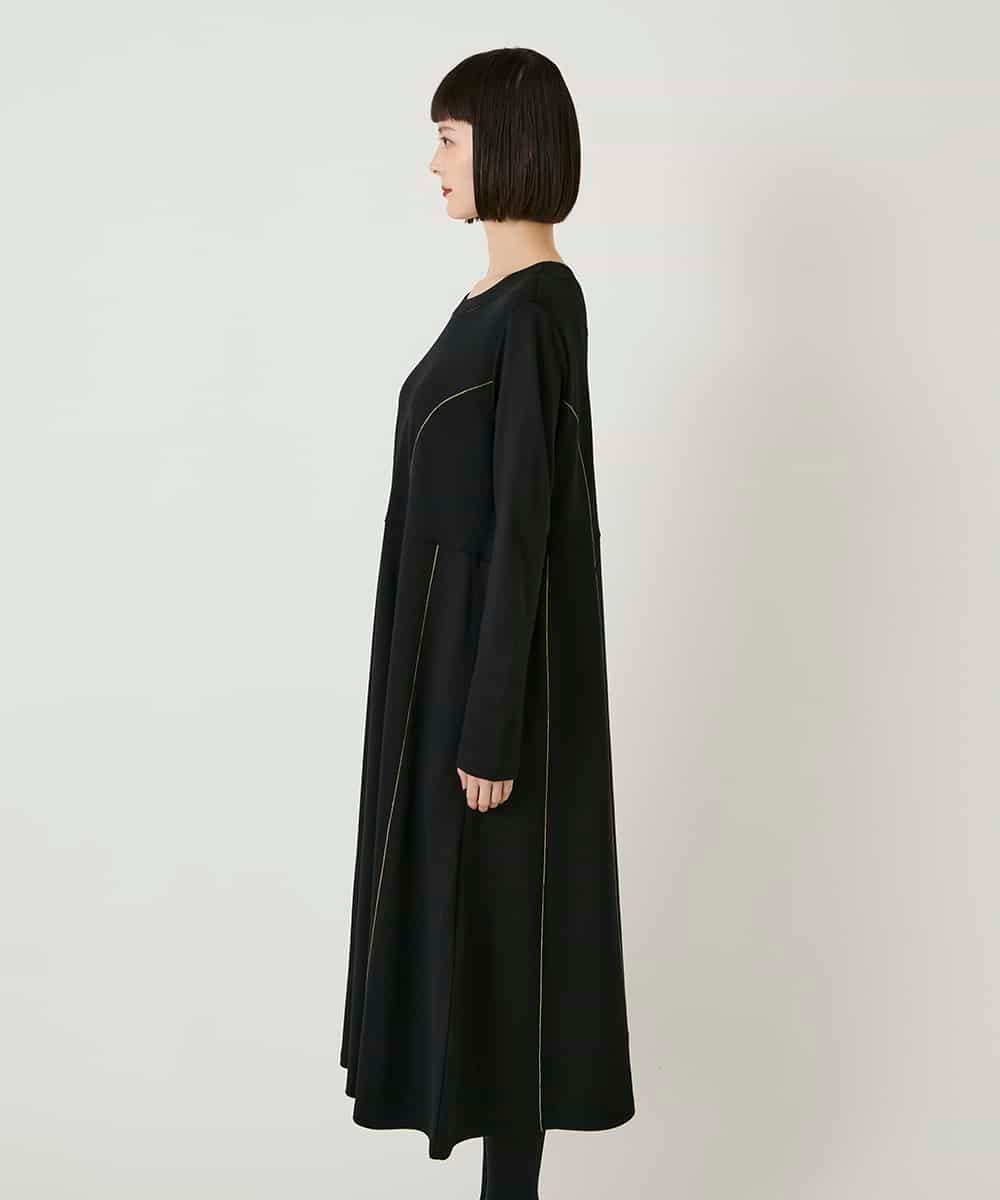 ラインアクセント切り替えデザインポンチワンピース /洗える