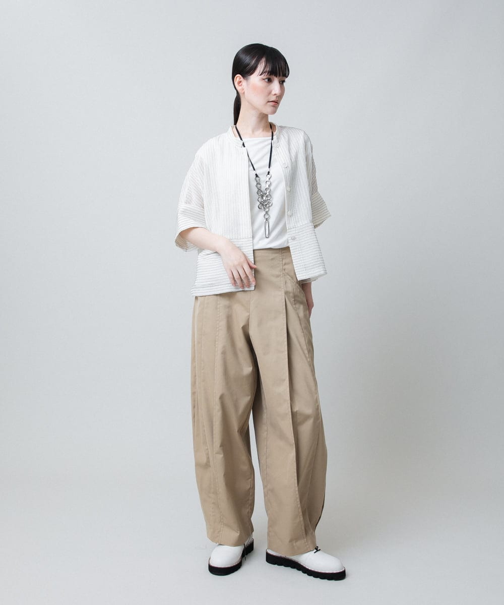 立体タックバレルパンツ/洗える(ガウチョ・ワイドパンツ) | HIROKO