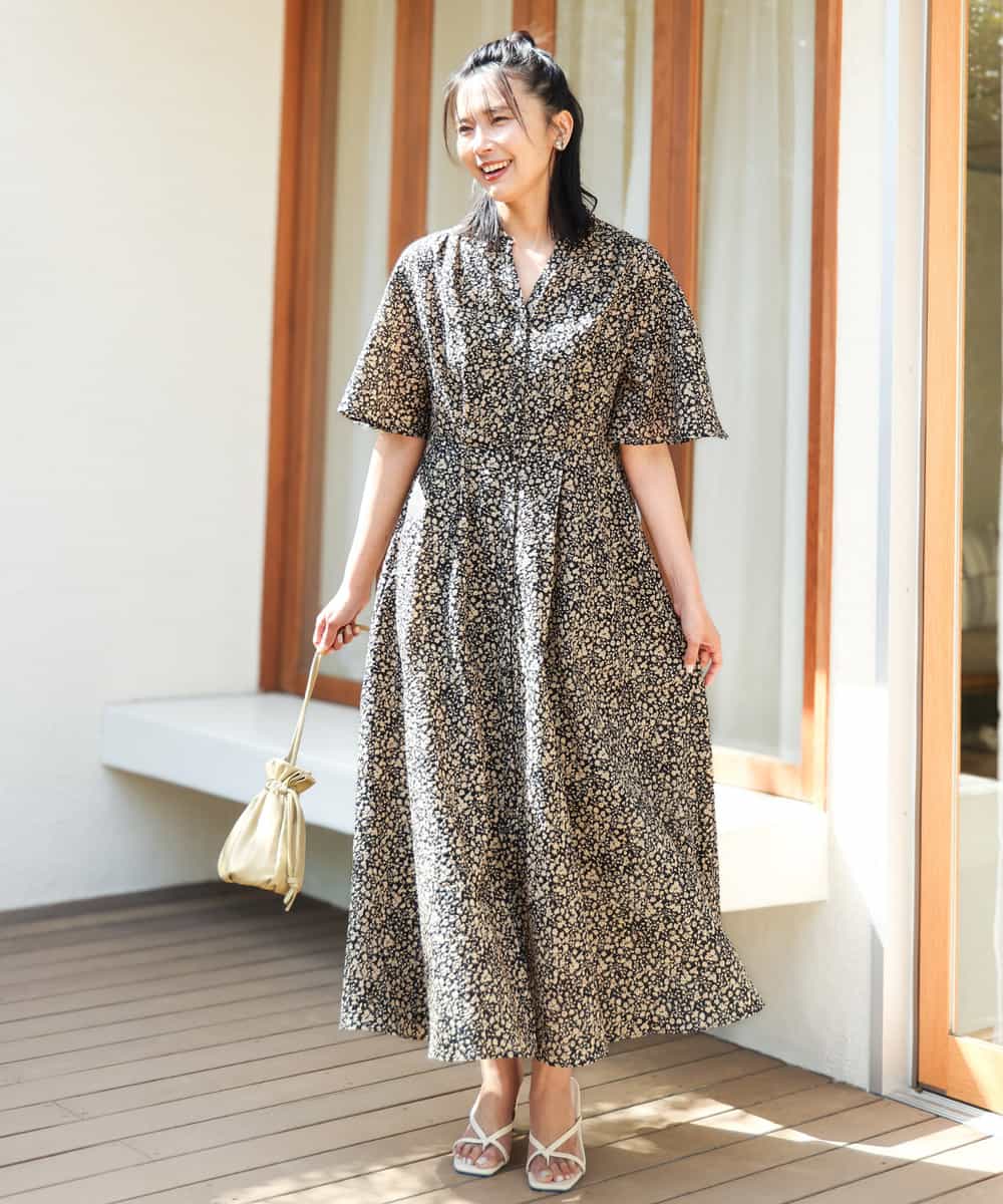 キーネックコットンワンピース/洗える(ワンピース) | MK MICHEL KLEIN