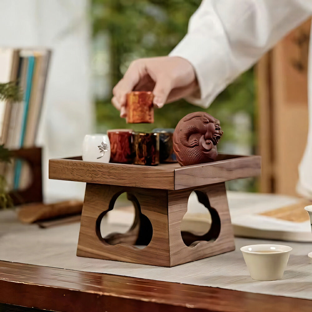 IwaiLoft 高台 木のトレー トレイ 正方形 角型 木台 ティートレー