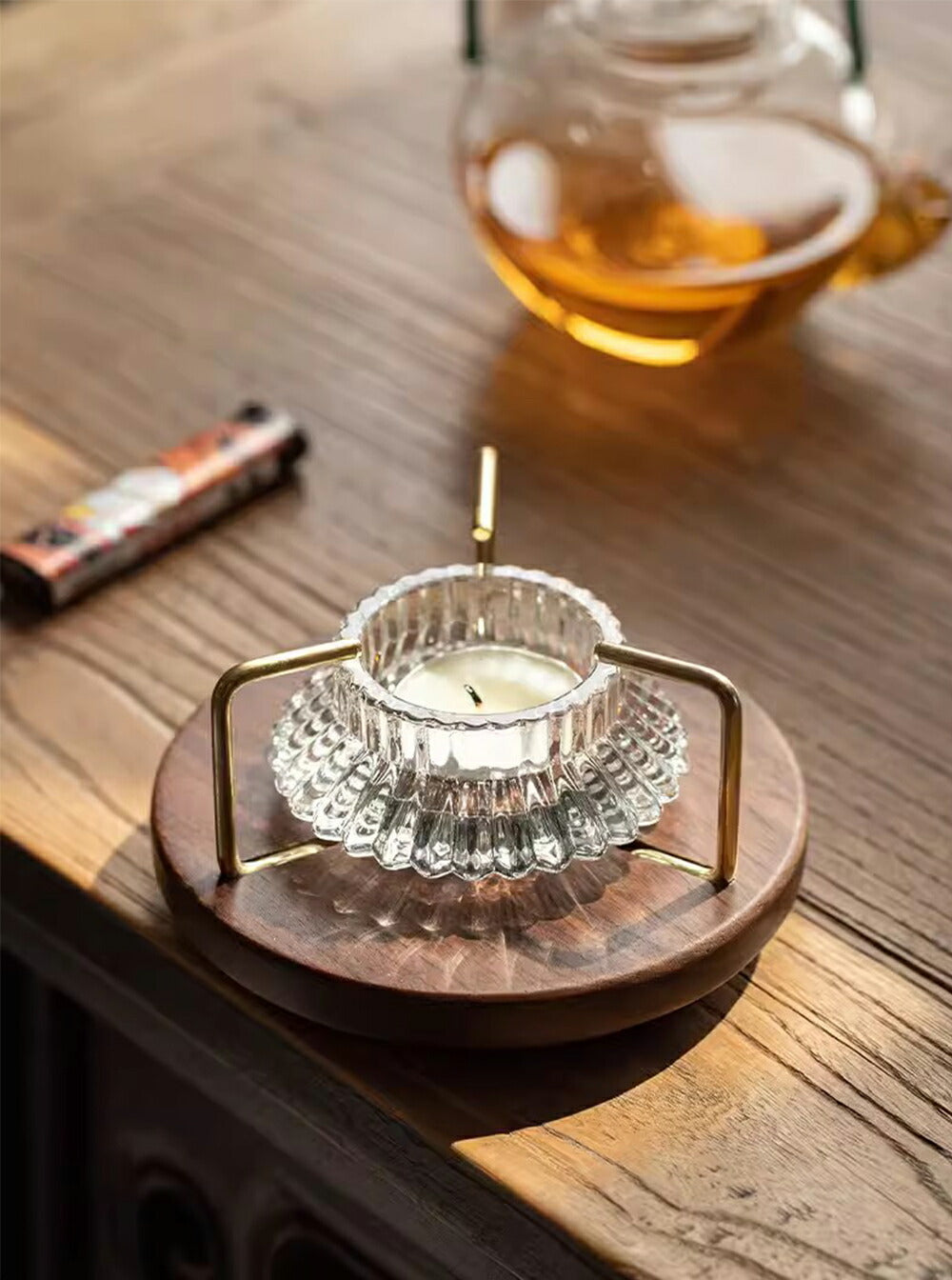 IwaiLoft Wood Art 漏れ出る光が美しい ティーウォーマー キャンドル