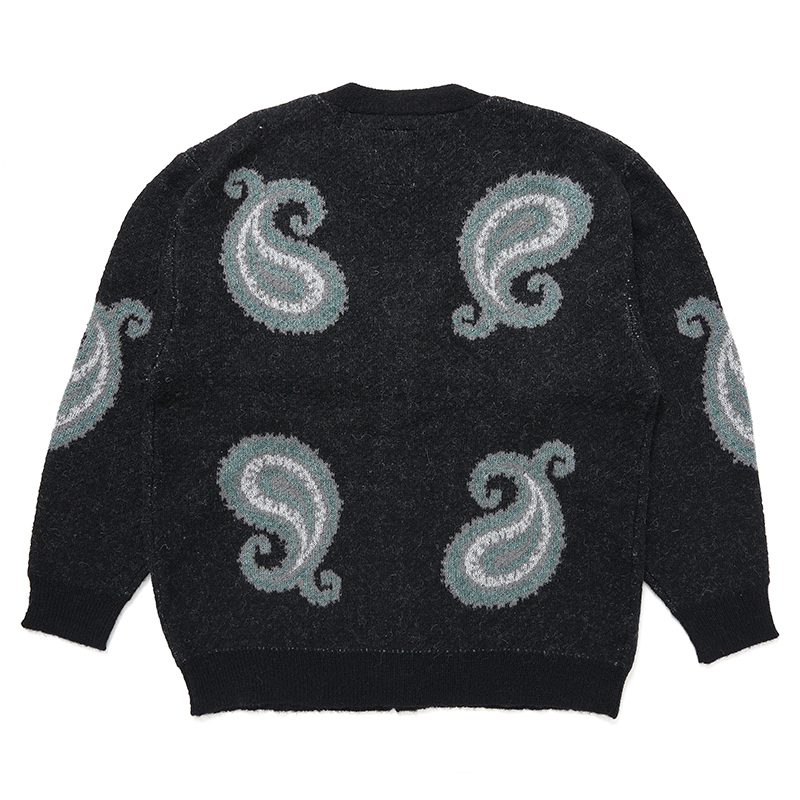 CHALLENGER/BIG PAISLEY CARDIGAN（BLACK）［ビッグペイズリー