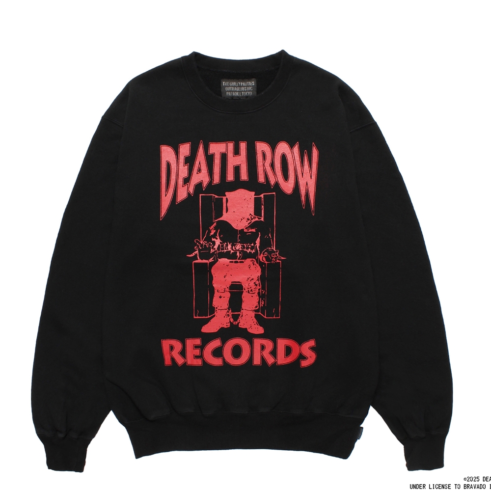 WACKO MARIA/DEATH ROW RECORDS / GARMENT DYED SWEAT SHIRT（BLACK