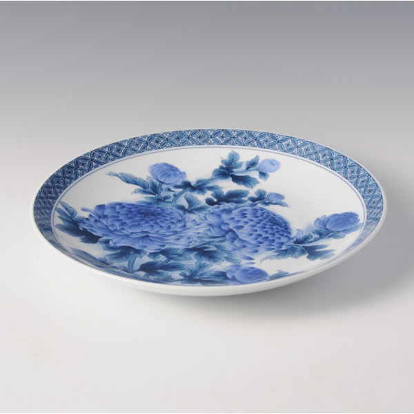 Japan Pottery Net / 鍋島染付菊文尺皿