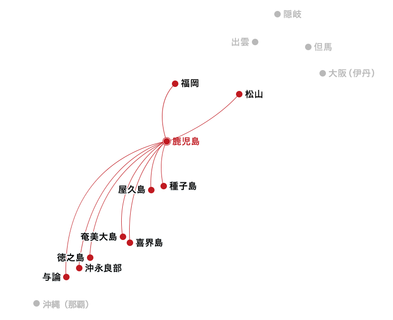 運航路線図 | JAC 日本エアコミューター
