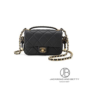 マトラッセ トップハンドル フラップ バッグ ブラック 黒[AS5298