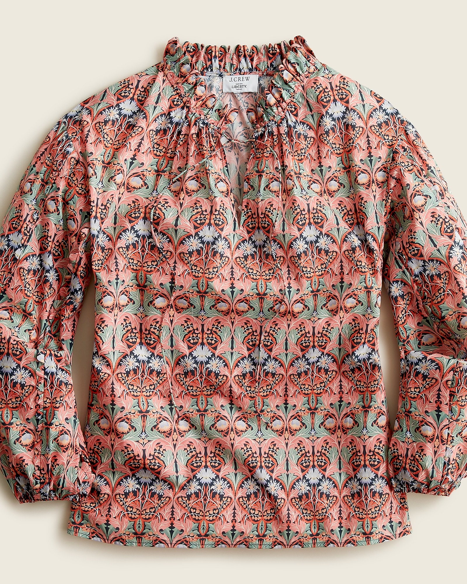 Scalloped Tie-neck Top In Liberty® May Nouveau Print For Women | J