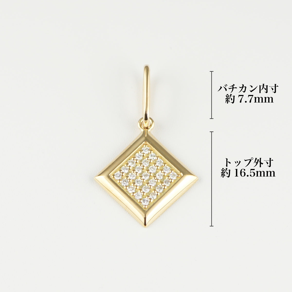 ペンダントトップ K18 ダイヤモンド付 (Type-SQ)