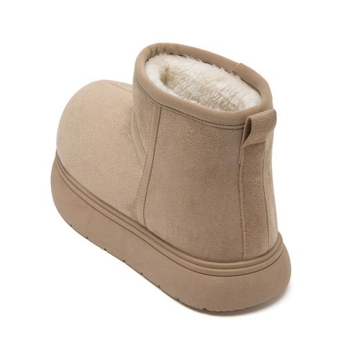 厚底ムートンショートブーツ(M ベージュ): ブーツ | ジェリービーンズ