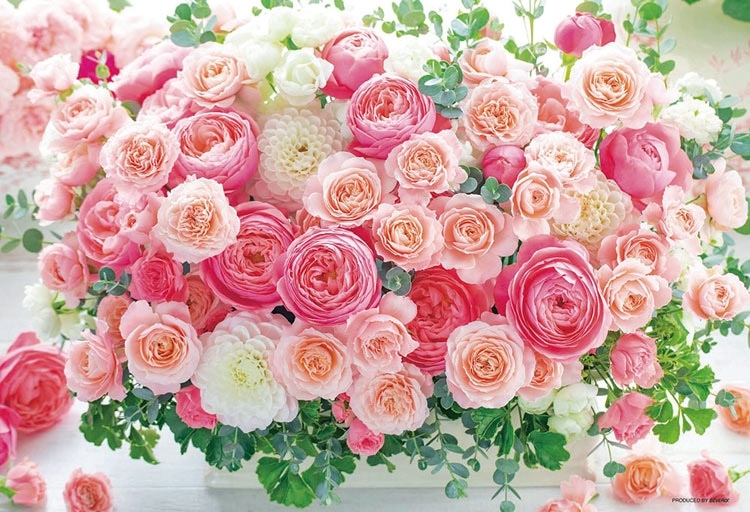 BEV-1000M-023 フラワー ときめき花ひらくロージーピンク 1000ピース