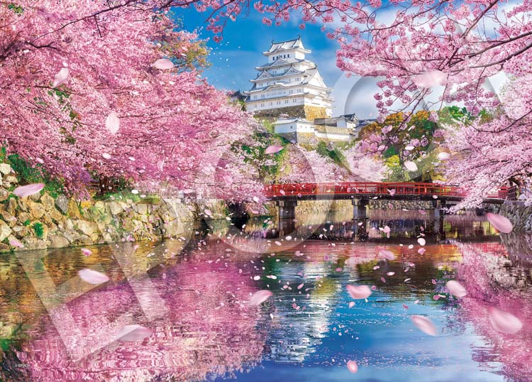 EPO-05-211s 風景 桜舞う姫路城 500ピース ［CP-WH］ ［CP-SK］ ［CP