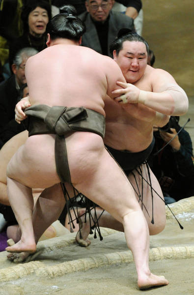 大相撲初場所千秋楽】朝青龍（奥）は白鵬に寄り…：白鵬 連勝の軌跡