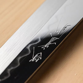 カスタマイズ】 銀三 両鏡面 先丸刺身360mm ターコイズ黒檀銀巻柄