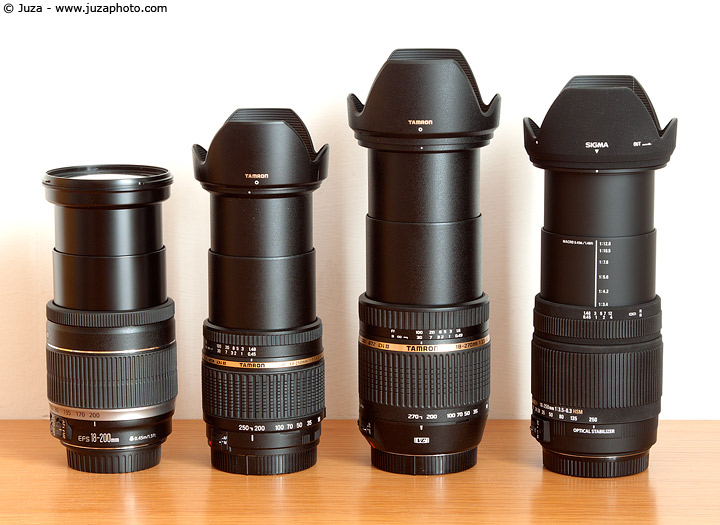 Canon 18-200 vs Sigma 18-250 vs Tamron 18-250 and 18-270 | JuzaPhoto