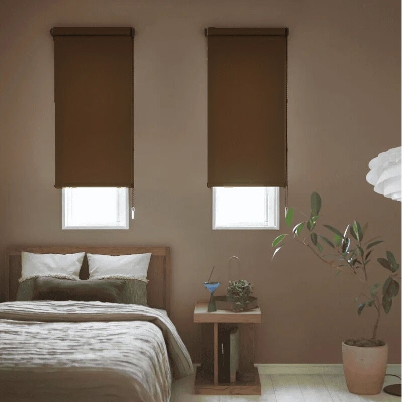 ロールスクリーン-ウォッシャブル遮光- マホガニーブラウン JC-6178