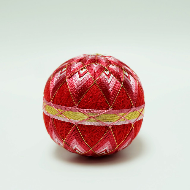 加賀てまり 二つ菊（中）紅｜加賀てまり｜オンラインショップ