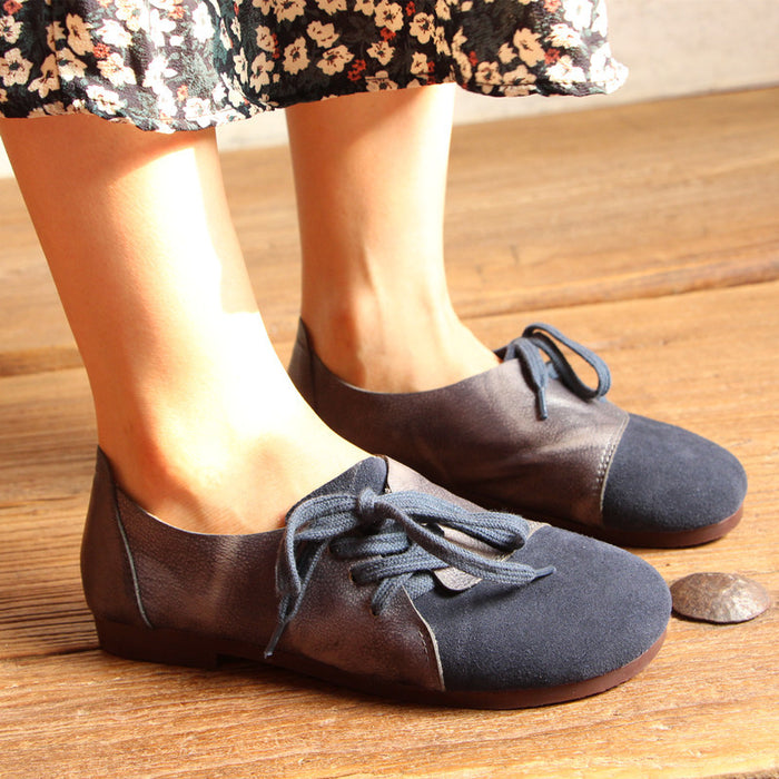 Comfortable Side Lace-up Handmade Retro Flat shoes 34-42 — Obiono