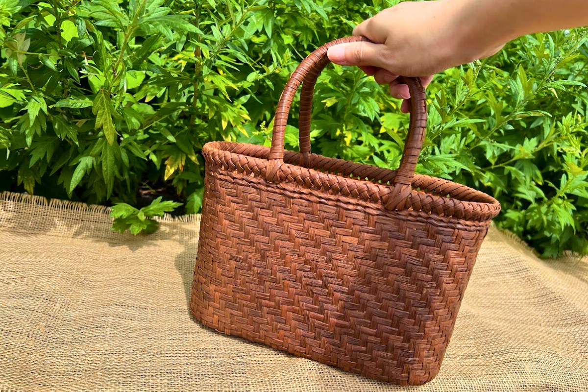 ぶどう円柱 かごバッグ】伝統工芸品つる細工 - おぐにもん – 山形小国