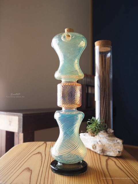 専用 スワールパターンのガラス製品 センドアップ お香立て 専用