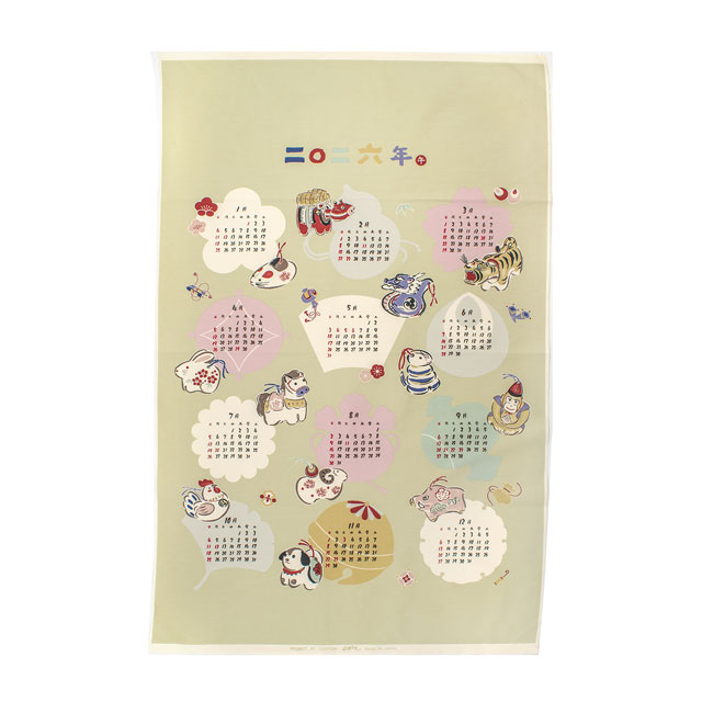 パネル生地 2026年カレンダーパネル 干支暦/オックス（KTS7140） A