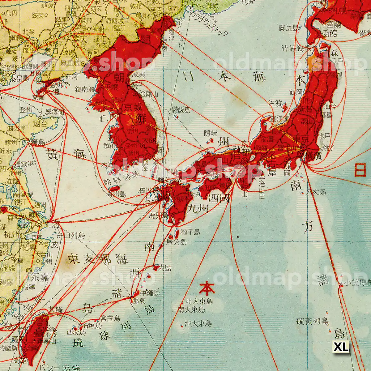 大東亜共栄圏全図 昭和18年(1943) – 標準大東亜分図 古地図素材データ