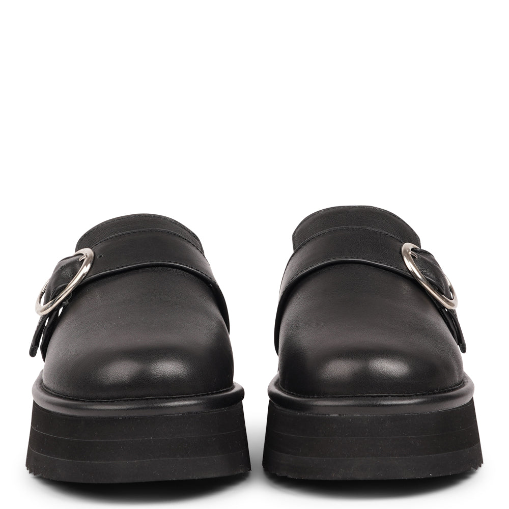 Viso - Leather Mules with shearling