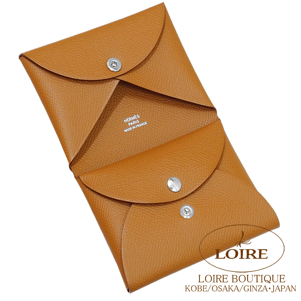 HERMES ゴールド　カルヴィデュオ　エルメス　ケース エルメス<br>カルヴィ デュオ <br>コインケース付きカードケース <br