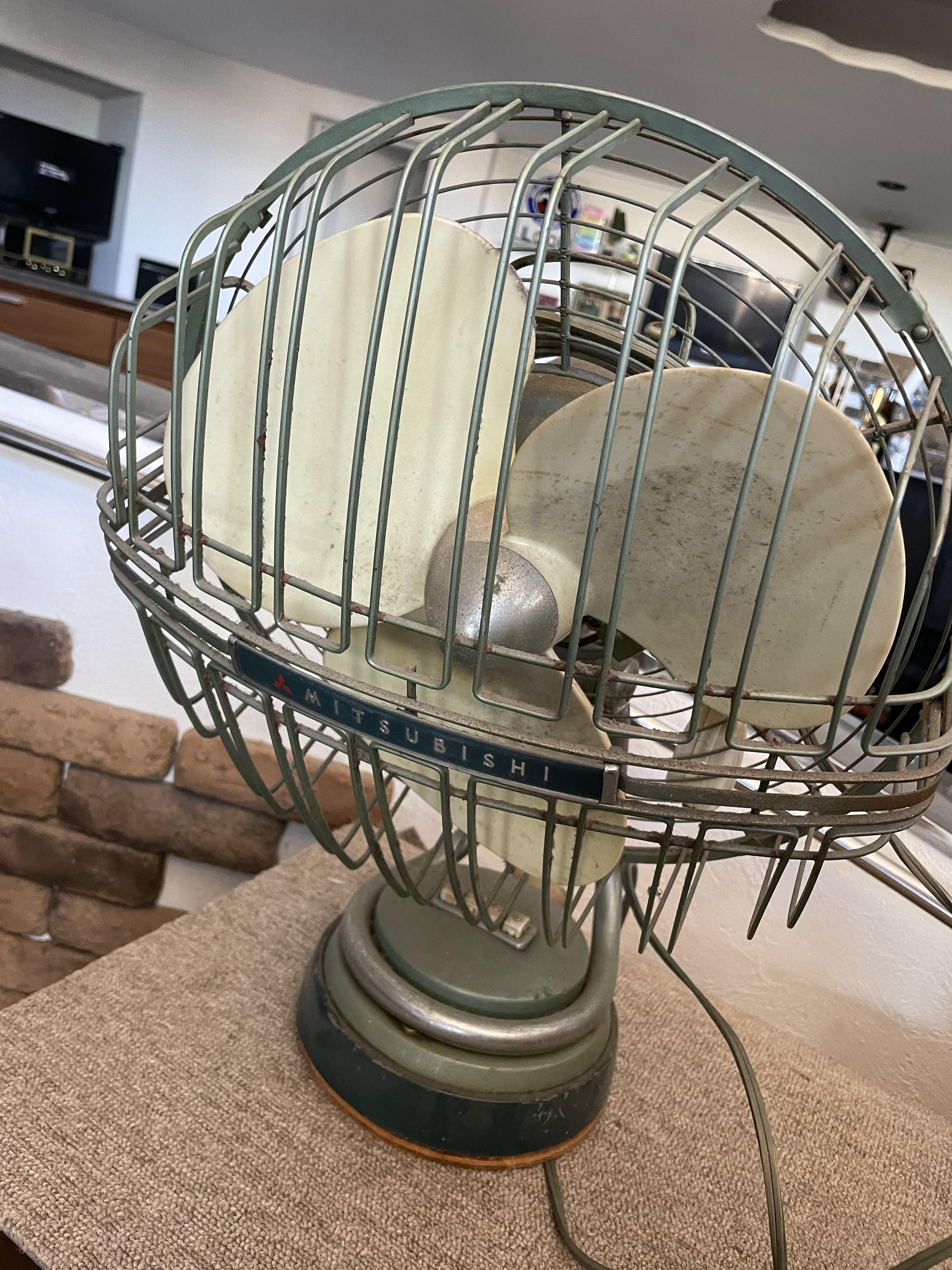 希少】MITSUBISHI 扇風機 DM-12LE シルバーグリーン 三菱 高級扇