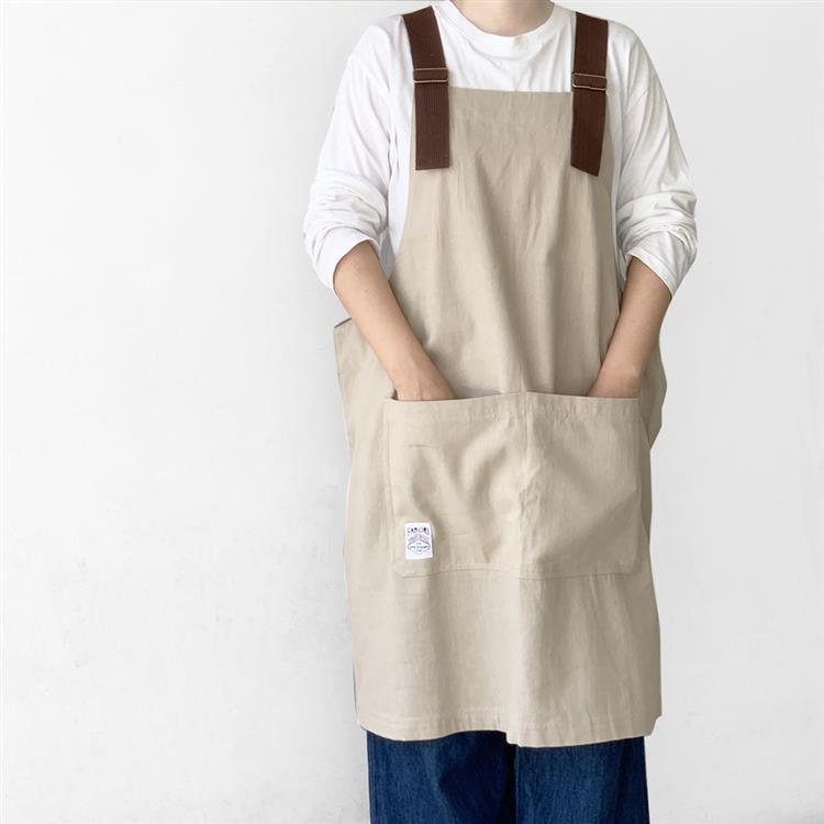 カバーオールエプロン 丈85cm グレージュ ファボリ(グレージュ