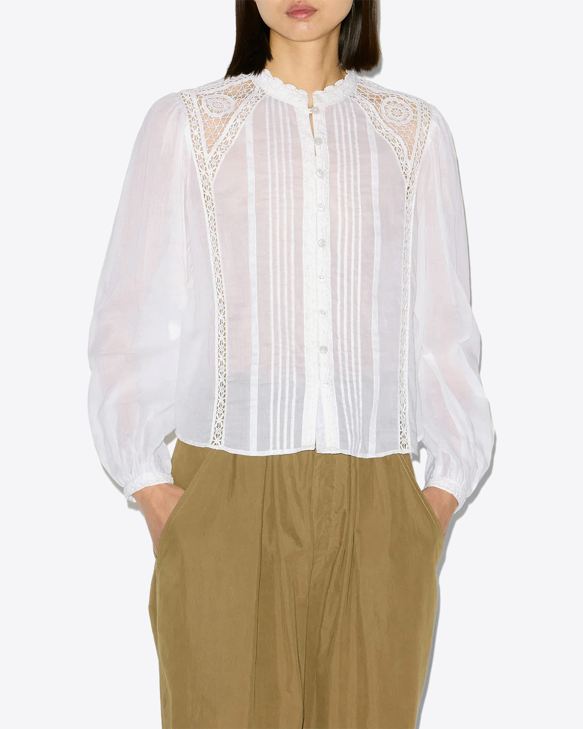 Greicy Blouse Isabel Marant Étoile – Cotton & White Lace