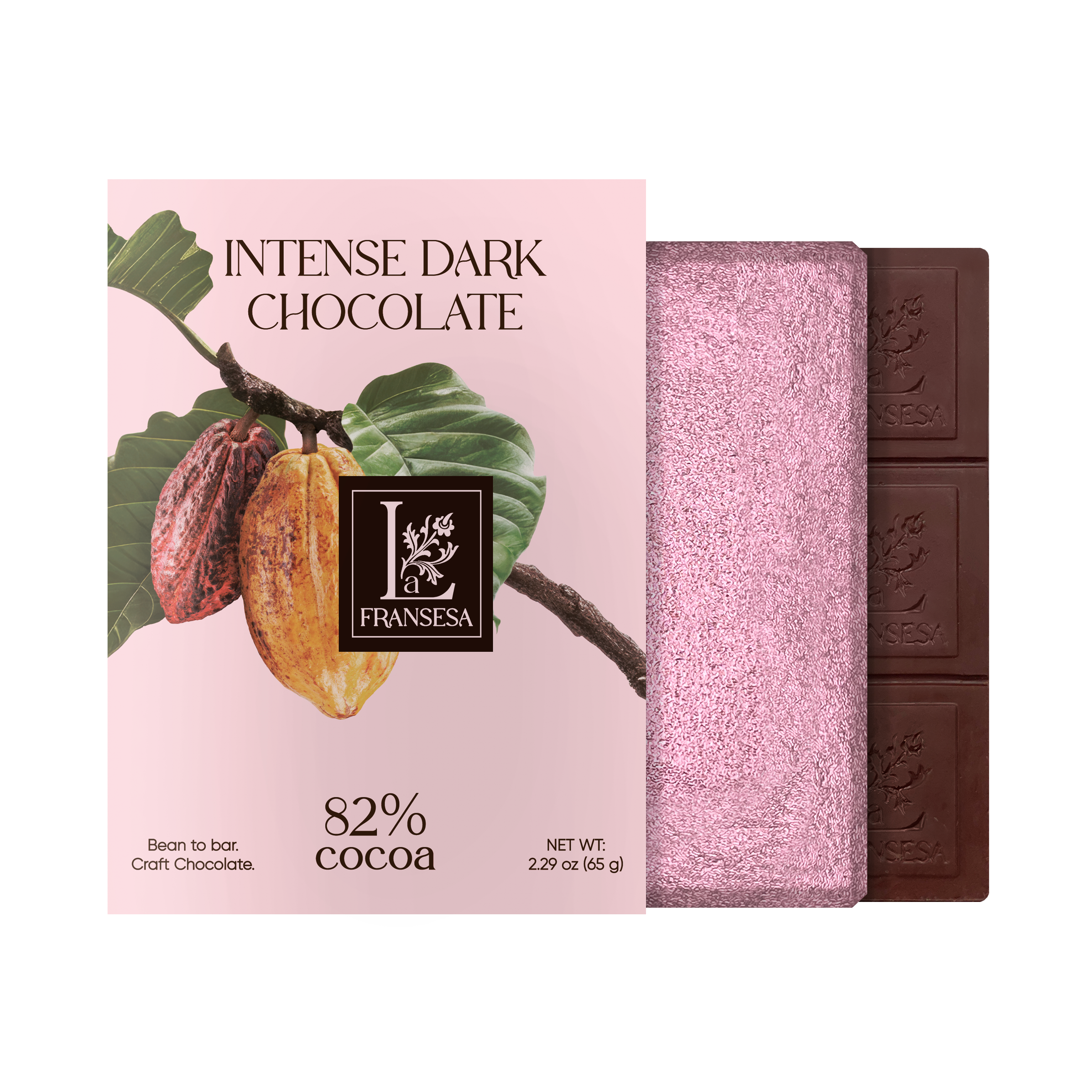 Intense Dark Chocolate - Bean to bar. Craft Chocolate. 82% cocoa