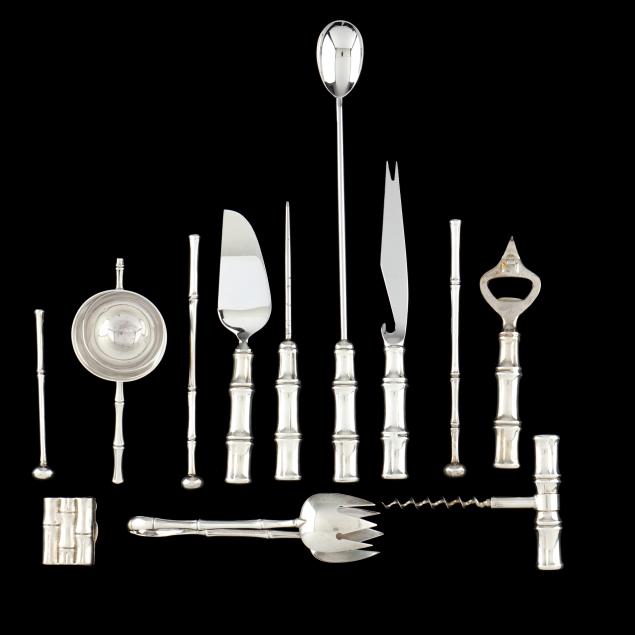 Collection of Tiffany & Co. Bamboo Sterling Silver Bar Accessories