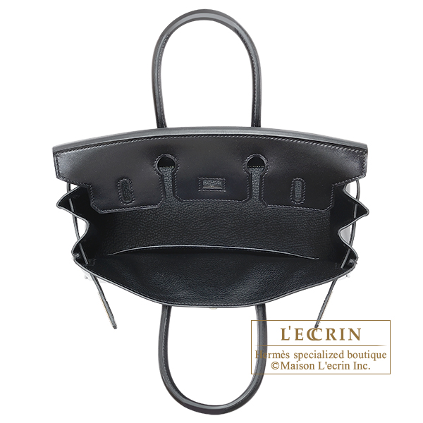 Hermes Birkin bag 25 Black Box calf leather Silver hardware | L