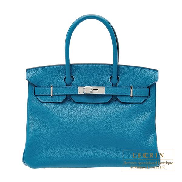 エルメス バーキン30 ブルーイズミール トリヨンクレマンス シルバー