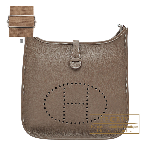 エルメス エヴリントロワPM エトゥープ トリヨンクレマンス シルバー