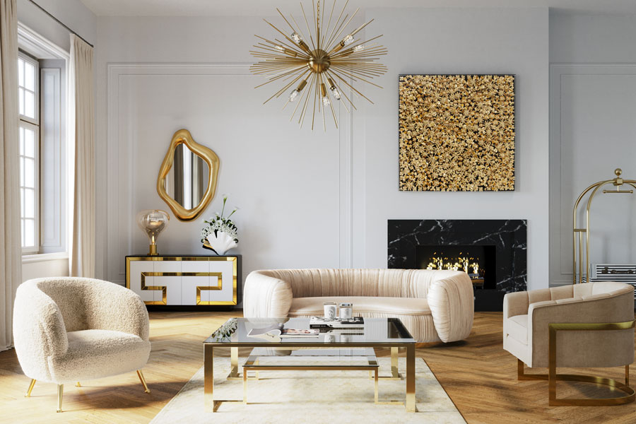 ホログラムゴールド119x76cm ミラー - ミラー・鏡の通販 ｜リビング