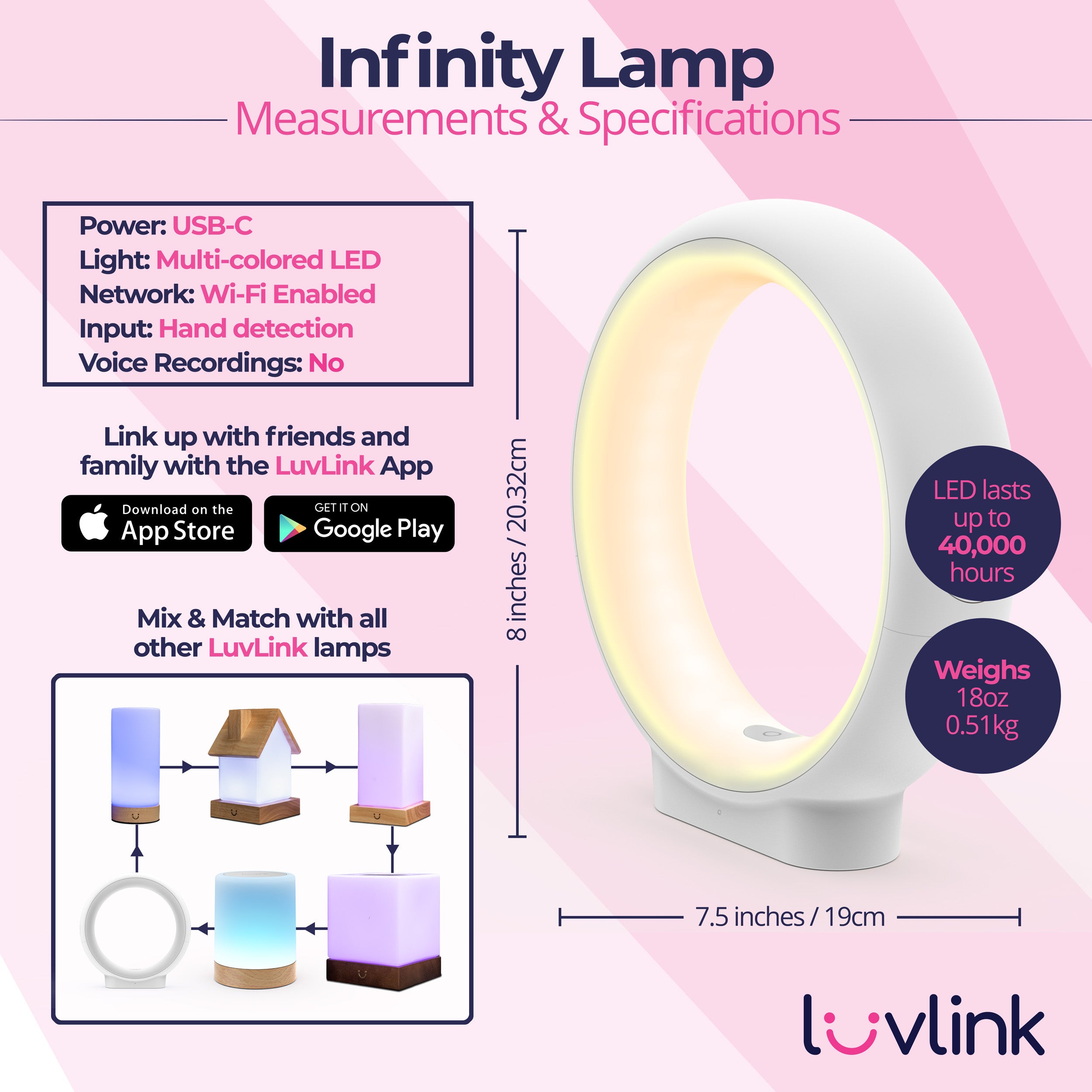 Award Winning Infinity Friendship Lamps by LuvLink®