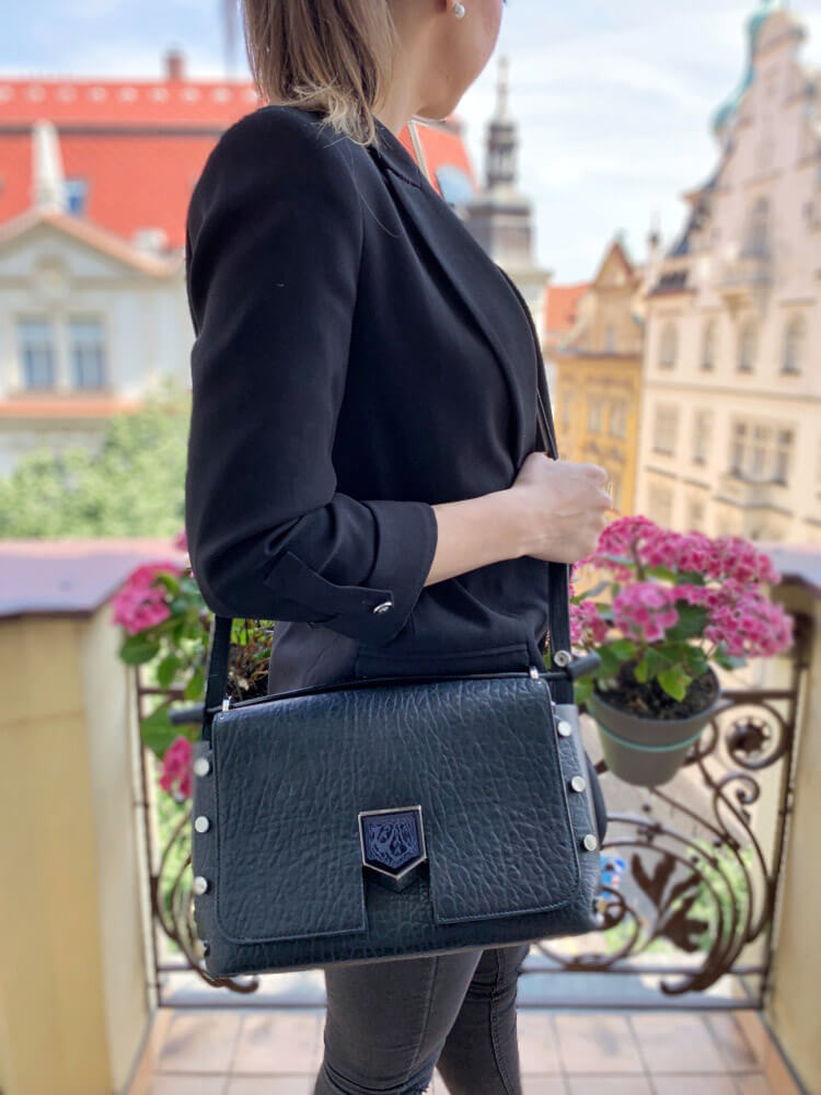 Jimmy Choo - Lockett S Grainy Leather Handbag with Strap Blacks