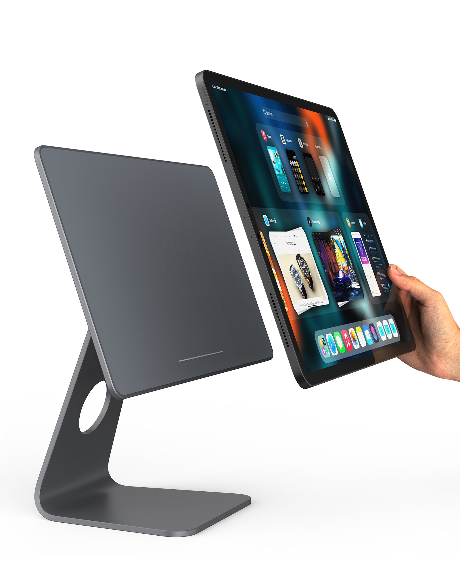 Lululook Foldable Magnetic iPad Stand, Magnetic iPad Pro Holder