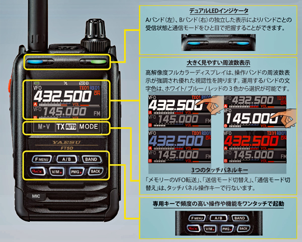 FT5D(Air Band可)とSSM-17AとSPS-3Dのセット 八重洲無線 C4FM/FM 144